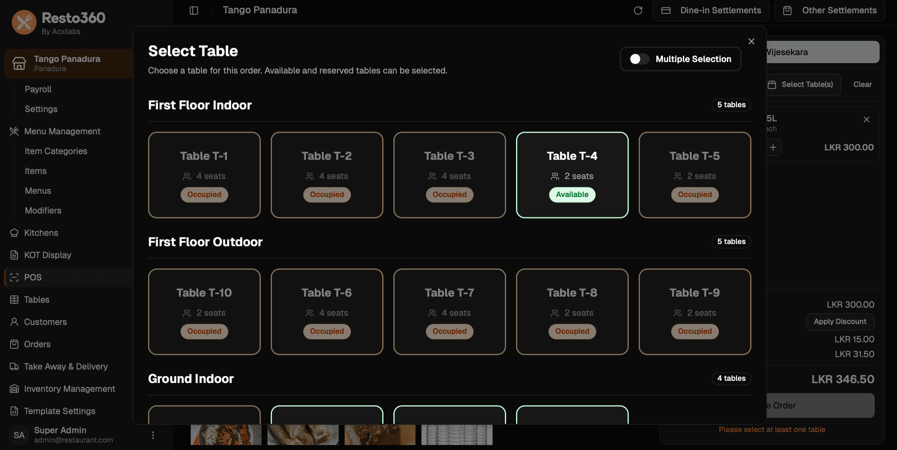 Live Table Management